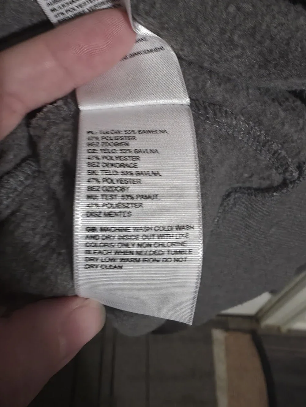 The North Face Men's Grey Hoodie with Red, White & Blue Logo Size L